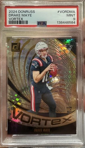 2024 Donruss Drake Maye Vortex PSA 9 Rookie #VOR-DMA Patriots RC