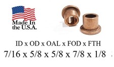 2pc, American Bronze, 7/16x5/8x5/8x7/8x1/8, Made In USA Flanged Bronze Bushing