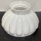 Vtg OPAL MILK GLASS MELON PANEL SHADE fits ALADDIN LAMPS, RAYO, B&H, P&A 10”
