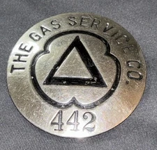 Vintage Cities Service Oil Company Hat Badge #422 Gas Service Co. VG Condition