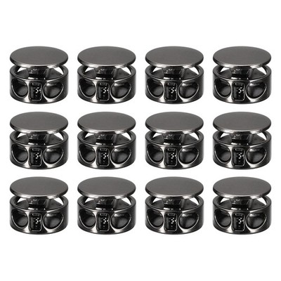 12pcs Metal Cord Locks 3.5mm Double Hole Spring Stopper Slider Toggles End