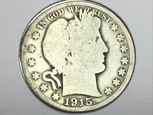1915 Barber Half Dollar in good plus
