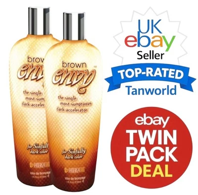 Synergy Tan BROWN ENVY lozione acceleratore UV abbronzante lettino scuro confezione doppia affare