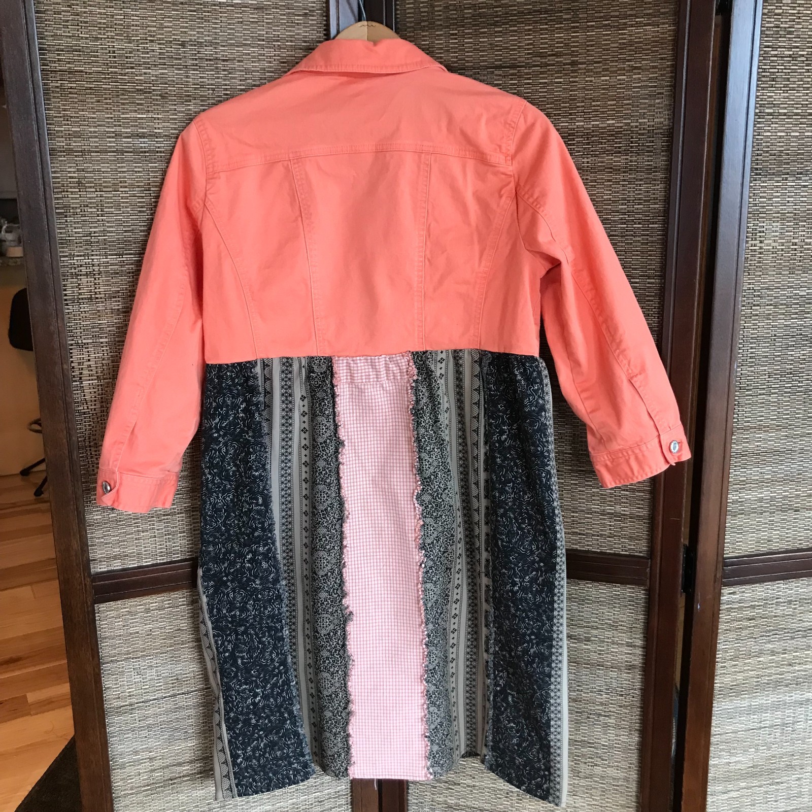 Boho Patchwork Duster: Upcycled Tangerine and Bro… - image 4