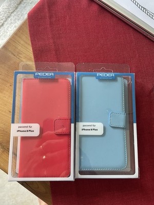 PEDEA Klappetui Bookstyle I Phone 8 Plus rot und blau neu OVP