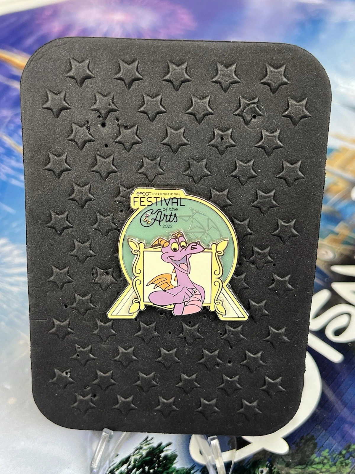 Disney Parks Pin Epcot Festival Of The Arts 2022 Figment Spaceship Earth LR PP