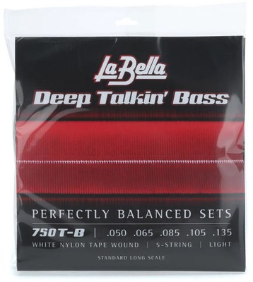 La Bella 750T-B Deep Talkin' Bass White Nylon Tape Wound - .050-.135 Light
