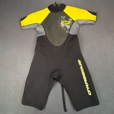 O'Rageous Spring Shorty Neoprene Wet Suit Blk/grey/yellow Youth 12-14