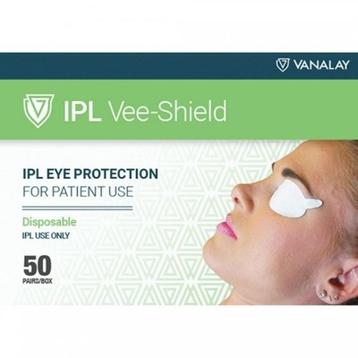 IPL Vee-Shield Eye Protector One Size Fits Most Adhesive White Disposable 50 Ct