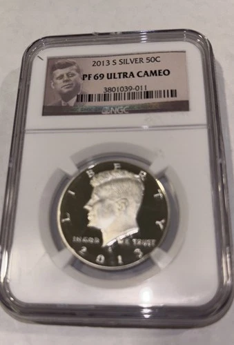2013-S Silver 50C EARLY RELEASE PF 69 ULTRA CAMEO Special Kennedy Label