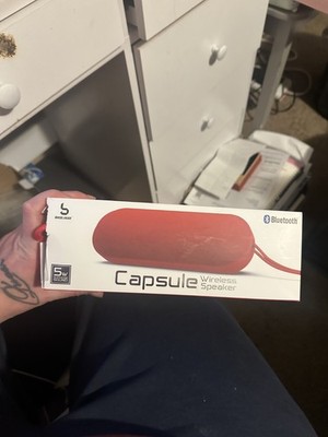 Capsule Wireless Bluetooth Speaker - Portable Rechargeable Sound Bar - Red