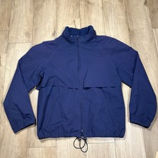 Vtg Eddie Bauer Goretex Jacket Men XL Hooded Rain Shell Vented Blue Full Zip 90s