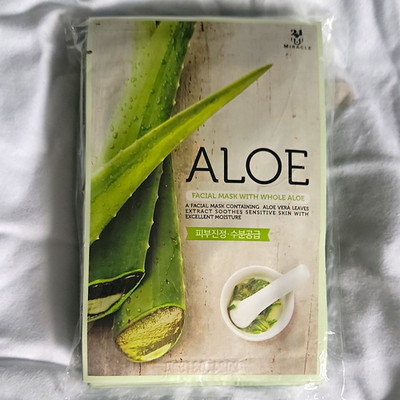24 Miracle Aloe Soothing Facial Sheet Mask 25ml w/ Hyaluronate, Sensitive