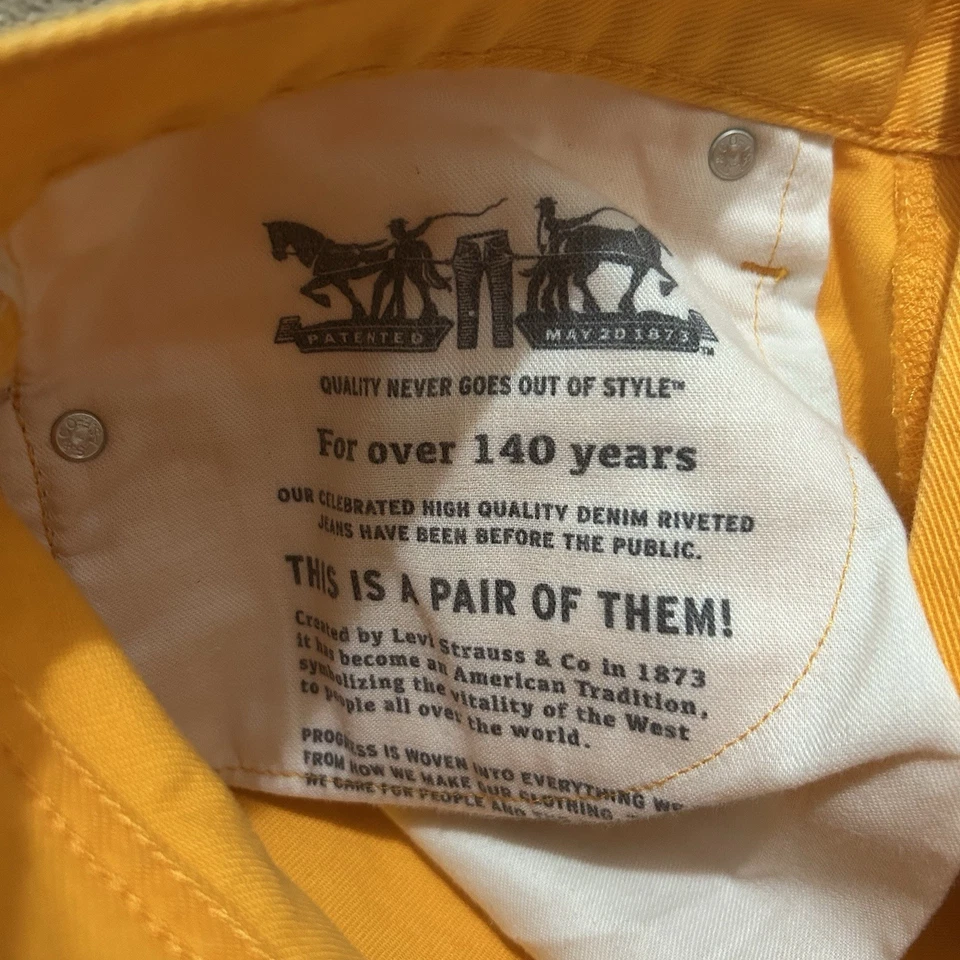 Pantalones de mezclilla para hombre Levi’s 541 calce atlético naranja neón blanco lengüeta W34 L32 Foto 4 de 4