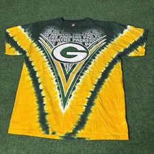 Green Bay Packers Tie Dye T Shirt NFL Team Apparel All Over Graphic Large