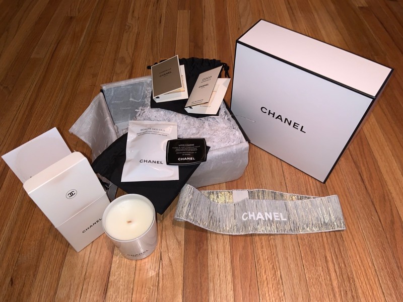 CHANEL Gift Box w/Rare Beaute Candle + 5 More Items