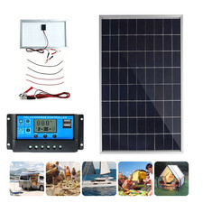 30W Solar Panel 12V Solar Battery Trickle Charger 100A W/ Controller Maintainer