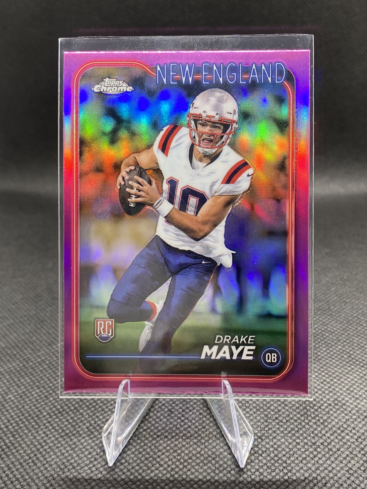 2024 Topps Chrome - Drake Maye Pink Refractor (RC) #203 NE Patriots