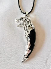 Silver Wolf Tooth Necklace - Men's Animal Fang Pendant 