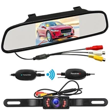 Wireless Vehicle IR Night Vision Backup Camera Kit + 4.3" Car LCD Mirror Monitor