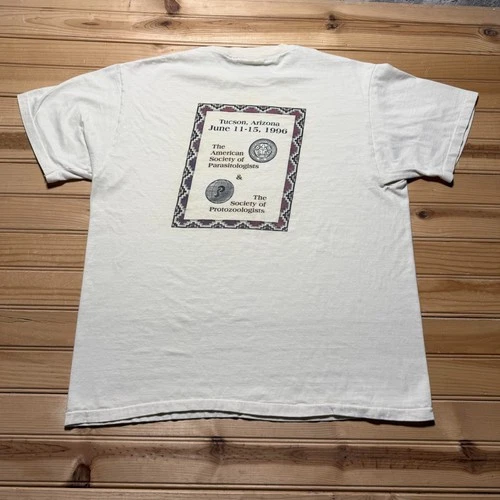 Vintage 1996 Hanes American Parasitologists Tucson Arizona T-Shirt USA - Large - product listing photo