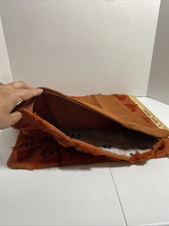 Set Of 2 Halloween Ghost Pillow Covers. Miulee Brand Burnt Orange. CUTE! 17”x17” - Image 4 of 4