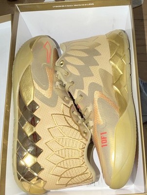 PUMA MB.01 Golden Child Gold/Coral Mid Top Sneakers 379223-01 2023