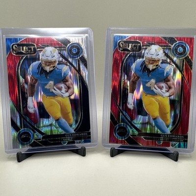  2024 Select Gus Edwards Black And Red Shock Club Level #258 LA Chargers /249