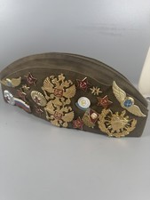 Soviet Military Side Cap with USSR Badges and Russian Federation Pins