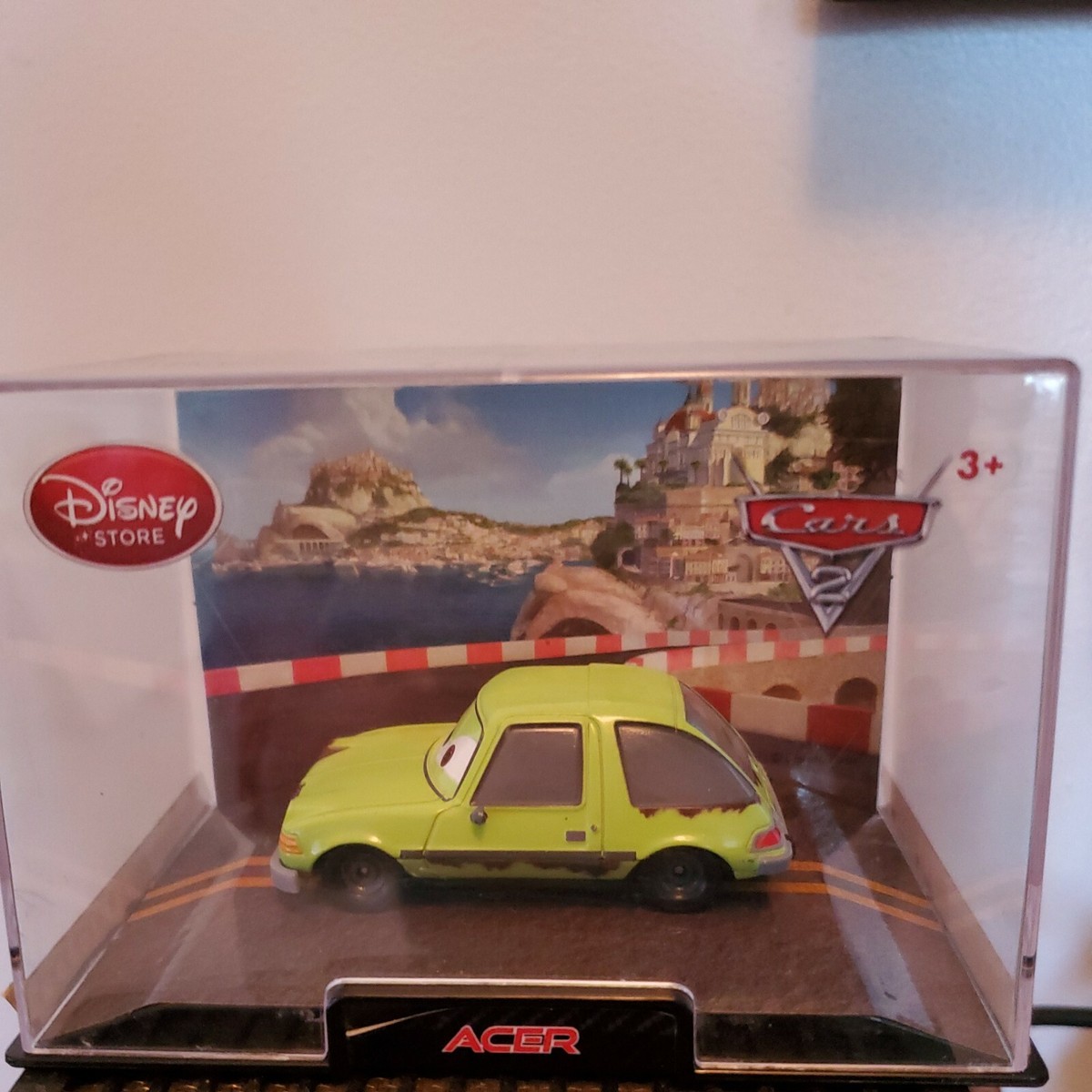 Disney Store Cars 2 Acer Die Cast Car In Clear Collector's Case