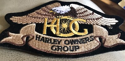 Vint HOG Harley Owners Group Eagle Wings Brown Patch HD Biker Vest Rider Emblem