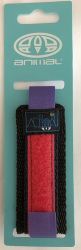 Tierband lila 20 mm breit mit 38 mm schwarzer Rückseite & rotem Schlaufenstreifen
