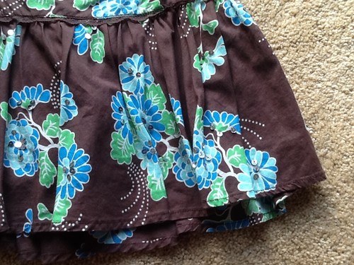 GIRLS BROWN & AQUA BLUE FLORAL LINED SKIRT WITH BUILT-IN SHORTS SZ 8 (M) NICE! - Picture 4 of 9