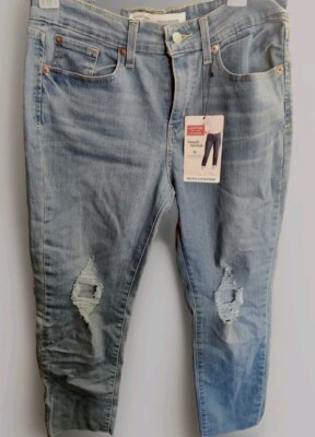Levi Strauss Women's Stretch Mid Rise Slim Distressed Jeans SIZE 6-22 You pick!!