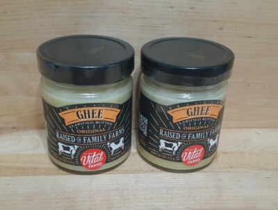 2 Jars Of Ghee Butter Vital Farms Original 7.5z lactose/casein free land o lakes