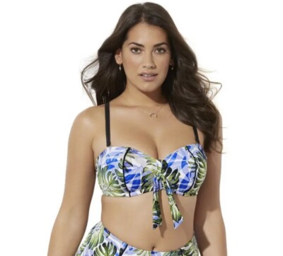 Swimsuits For All Scout Underwire Bikini Top Plus Size 18 Tropical Floral NWOT
