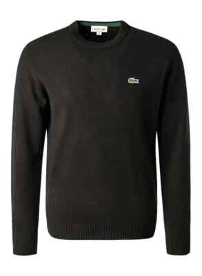 Lacoste Men's Wool Sweater Size 3 Regular Fit 100laine Black NP:150,00 
