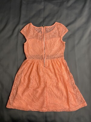 Bailey Blue Lace Dress Semi Sheer Size Medium Super Cute Peachy/Orange |  eBay