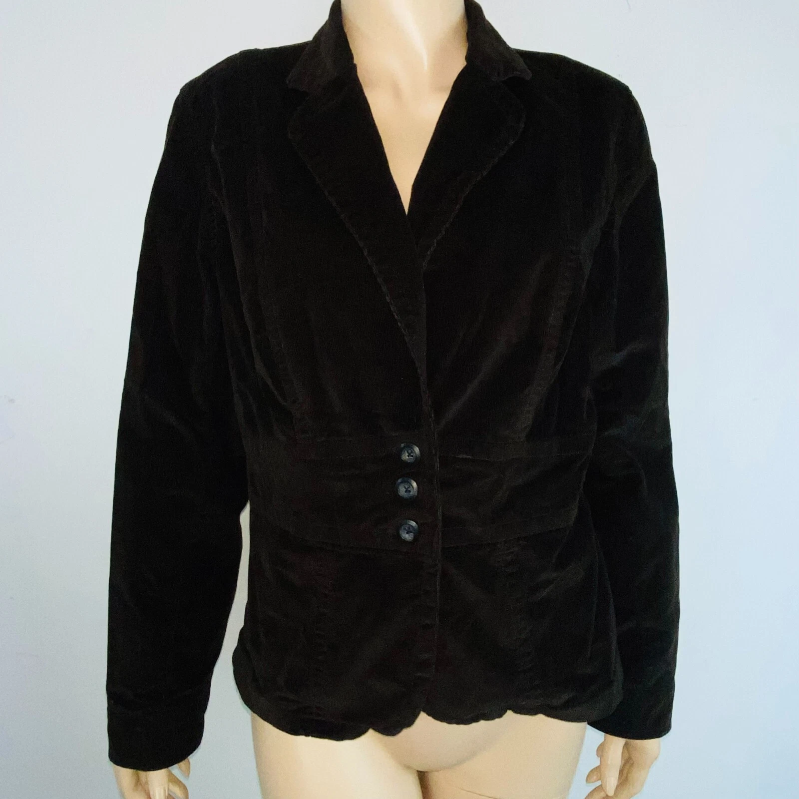 VETEMENTS Ana Womens Jacket Blazer Thin Corduroy Long Sleeve Work Job Career Business M