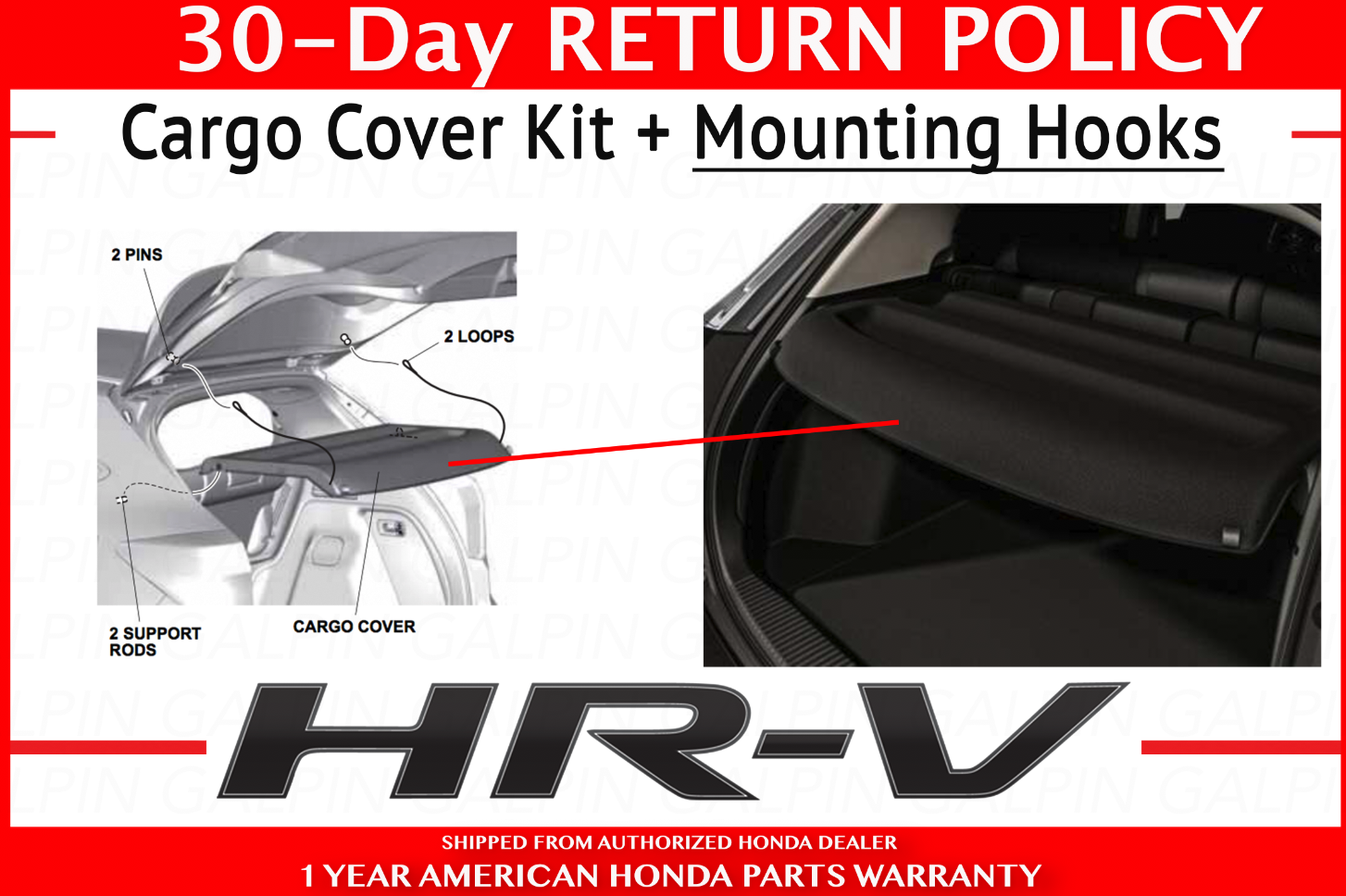 Genuine OEM Honda HRV Black Cargo Cover 2016 2022 Rear Shelf HRV eBay