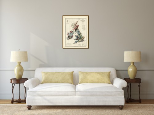 UK British Isles Great Britain Victorian geological map J Wyld 1844 art poster - Picture 8 of 15