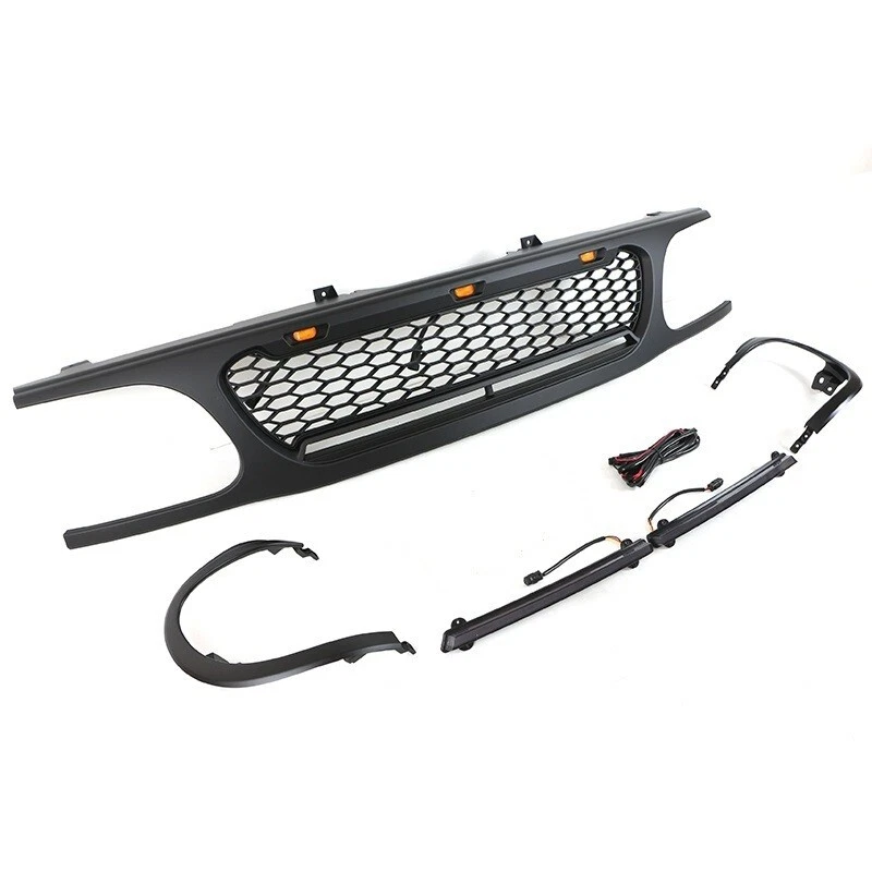 Grelha frontal preta compatível com 1995-2001 Ford Explorer grade de para-choque com barra de LED - Imagem 3 de 4