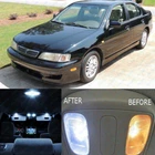 White Interior LED Lights Replacement Bulbs Package For Infiniti G20 1999-2002
