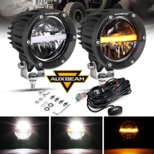 AUXBEAM 4"inch LED Fog Light Pods Spot Flood Work Driving Offroad ATV UTV 110W