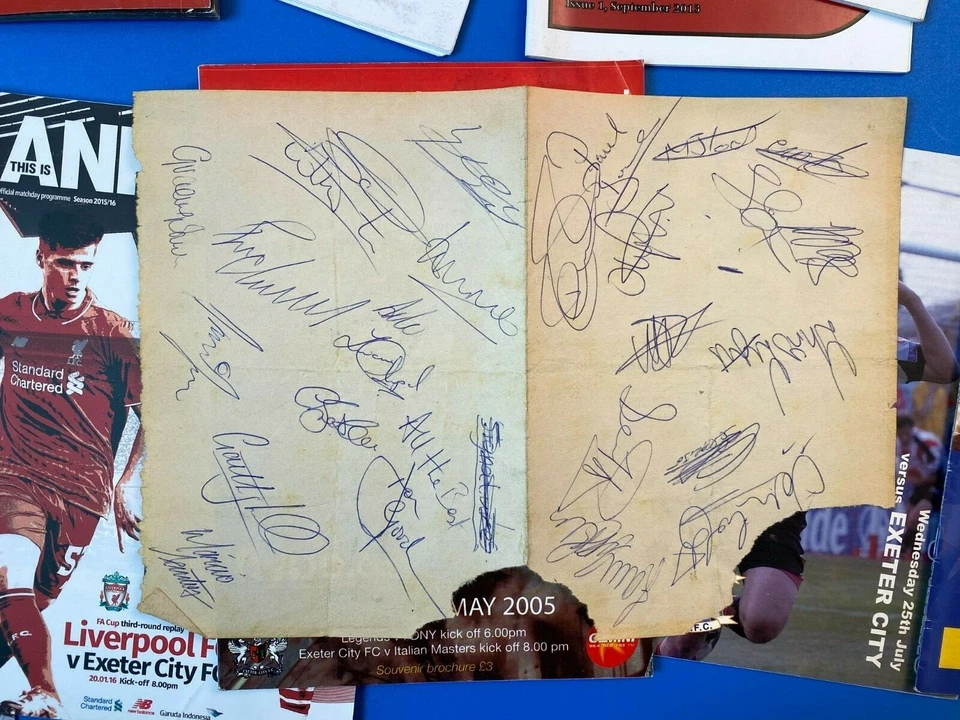 EXETER CITY FC Programme Bundle x 16 'The Grecian' Fan Mags + Team Signature #6 - Image 2 of 4