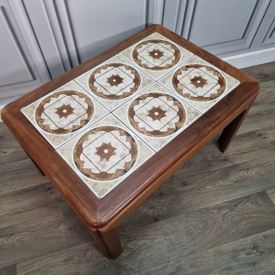 Vintage G Plan Coffee Table Mid Century Teak Tile Topped - Scandi Retro Tiles - Image 4 of 4