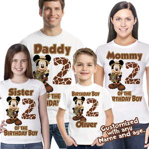 Mickey Mouse Safari Birthday Shirt 