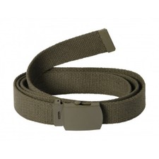Kaki Webbing Belt With Kaki Adjustable Chrome Fashion Military Buckle