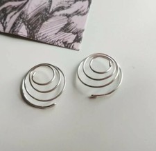 Spiral Nipple Rings Unisex Silver Non Piercing jewellery Fake Piercing Pair UK 