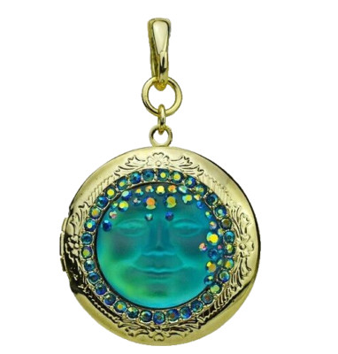 Kirks Folly Goddess Mystic Seaview Moon Love Never Dies Locket Open Ring Charm
